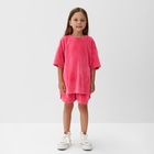 Костюм детский (футболка, шорты) KAFTAN Plushy, размер 34 (122-128 см), фуксия - фото 25481167