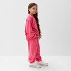 Костюм детский (свитшот, брюки) KAFTAN Plushy, размер 36 (134-140 см), фуксия - фото 25490049