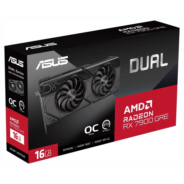 Видеокарта Asus PCI-E 4.0 DUAL-RX7900GRE-O16G AMD Radeon RX 7900GRE 16Gb 256bit GDDR6 1927/   106852 - фото 51614267