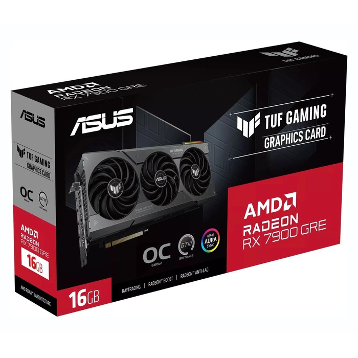 Видеокарта Asus PCI-E 4.0 TUF-RX7900GRE-O16G-GAMING AMD Radeon RX 7900GRE 16Gb 256bit GDDR6   106852 - фото 51614277