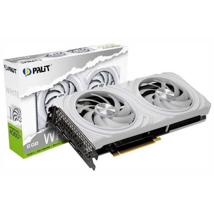 Видеокарта Palit PCI-E 4.0 RTX4060TI DUAL WHITE NVIDIA GeForce RTX 4060TI 8Gb 128bit GDDR6   1068524 - фото 51638476