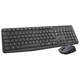 Клавиатура + мышь Logitech MK235 клав:серый мышь:серый/черный USB беспроводная Multimedia (   106853