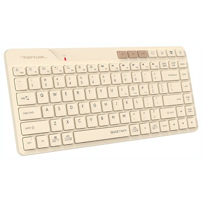 Клавиатура A4Tech Fstyler FBK26C AS, беспроводная, USB, BT/Radio slim Multimedia, бежевая