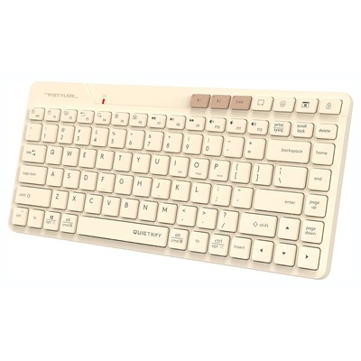 Клавиатура A4Tech Fstyler FBK26C AS, беспроводная, USB, BT/Radio slim Multimedia, бежевая