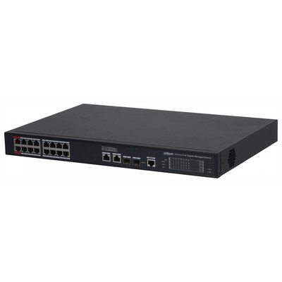 Коммутатор Dahua DH-S4220-16GT-190 (L2) 16x1Гбит/с 2SFP 16PoE 190W управляемый