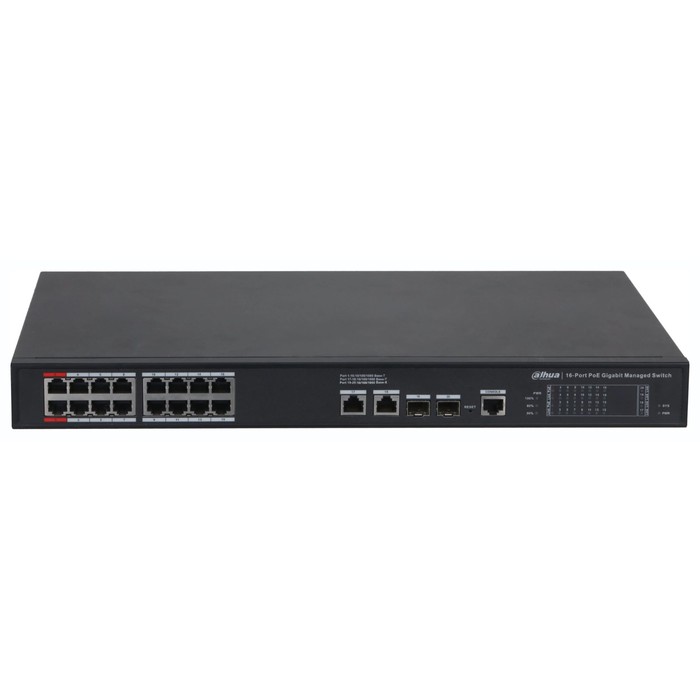 Коммутатор Dahua DH-S4220-16GT-190 (L2) 16x1Гбит/с 2SFP 16PoE 190W управляемый - фото 51614407