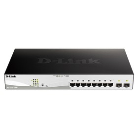 Коммутатор D-Link DGS-1210-10MP/F3A (L2) 8x1Гбит/с 2SFP 8PoE 130W настраиваемый