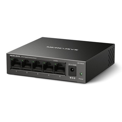 Коммутатор Mercusys MS105GS, L2, 5×1 ГБит/с, неуправляемый