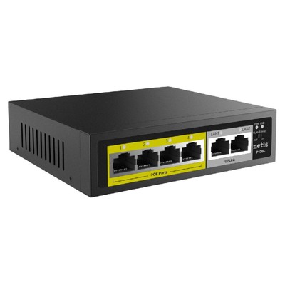 Коммутатор Netis P106C, 6×100 Мбит/с, 4×PoE+ 60 Вт, неуправляемый