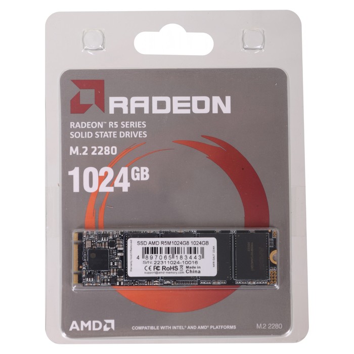 Накопитель SSD AMD SATA-III 1TB R5M1024G8 Radeon M.2 2280 - фото 51607663