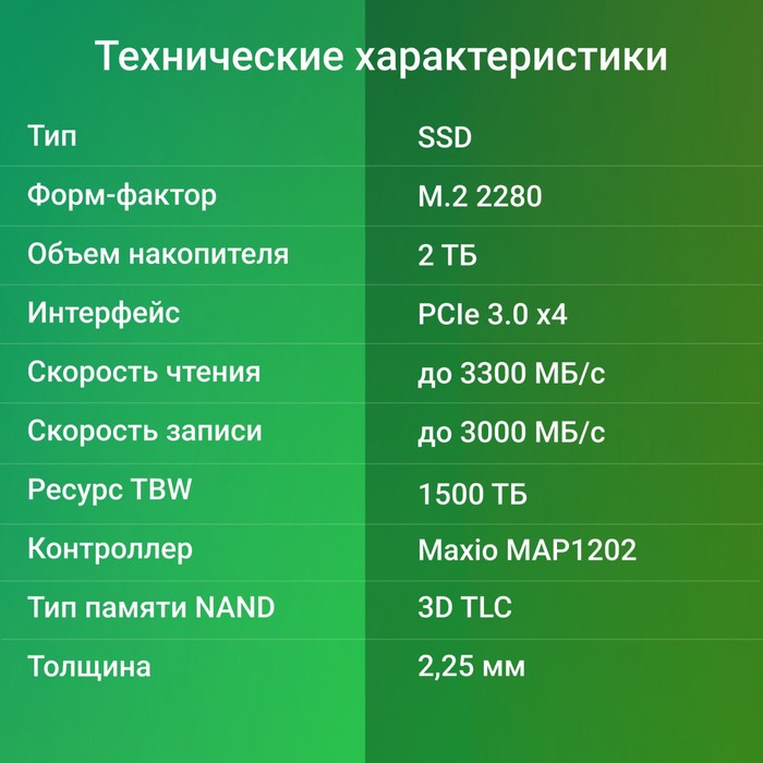 Накопитель SSD Digma PCIe 3.0 x4 2TB DGSM3002TM23T Mega M2 M.2 2280 - фото 51607680