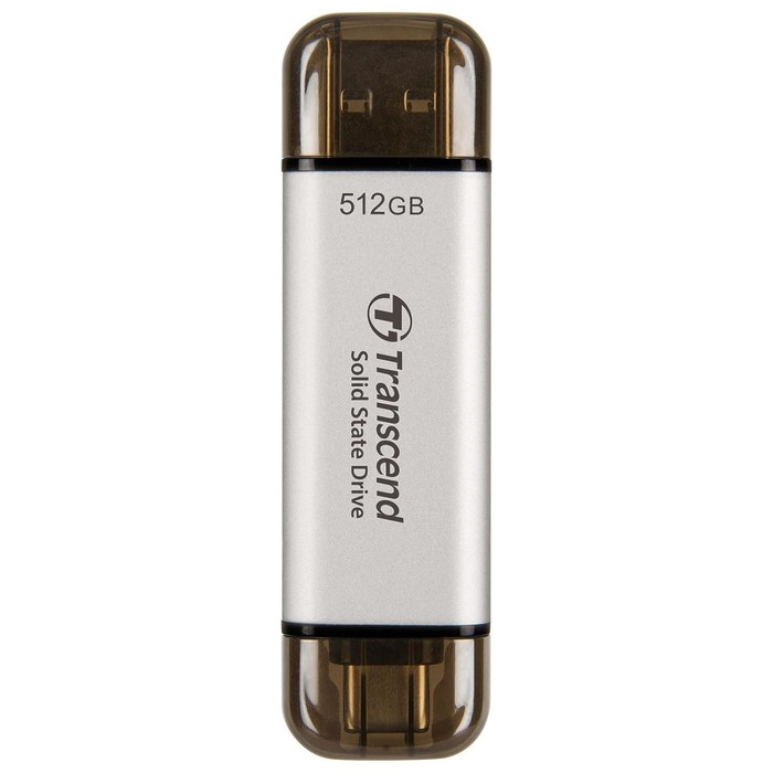 Накопитель SSD Transcend USB-C 512GB TS512GESD310S серебристый USB-A - Фото 1