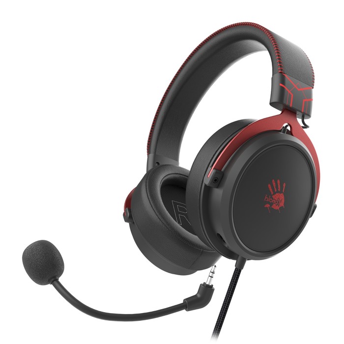 Наушники с микрофоном игровые A4Tech Bloody M590i, 1 м, мониторные, USB, красно-чёрные