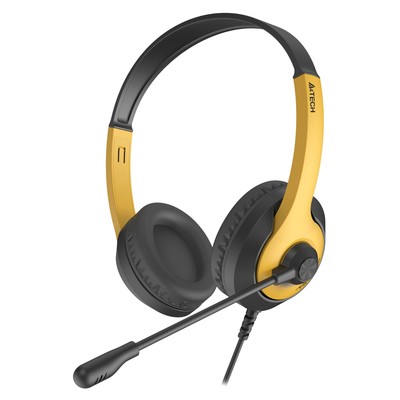 Наушники с микрофоном A4Tech Fstyler FH100U желтый/черный 2м накладные USB оголовье (FH100U   106857