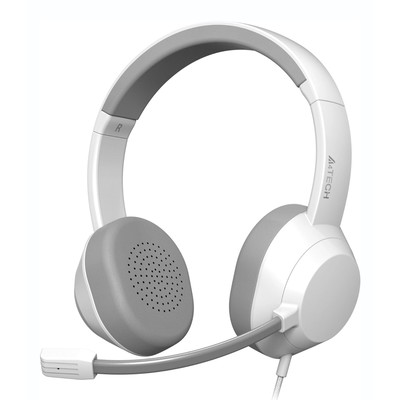 Наушники с микрофоном A4Tech Fstyler FH150U белый/серый 2м накладные USB оголовье (FH150U W   106857