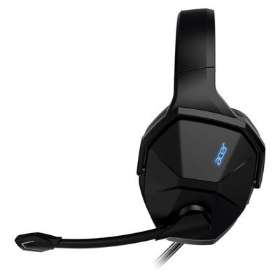 Наушники с микрофоном Acer OHW312, USB, мониторные, оголовье, провод 2 м, чёрные