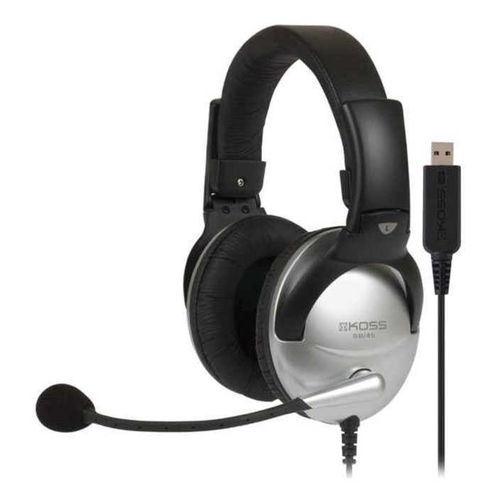 Наушники с микрофоном Koss SB45-USB черный/серебристый 2.4м мониторные оголовье (15116464)   1068580 - Фото 1