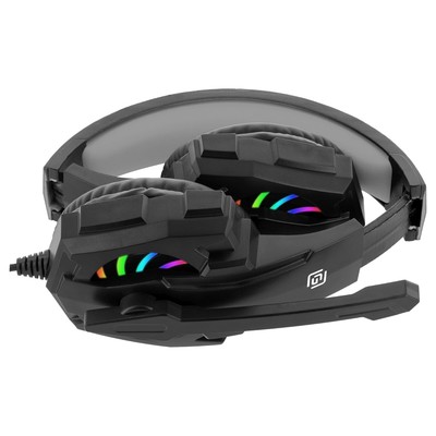 Наушники с микрофоном Oklick HS-L355G, мониторные, оголовье, провод 1.8 м, чёрные