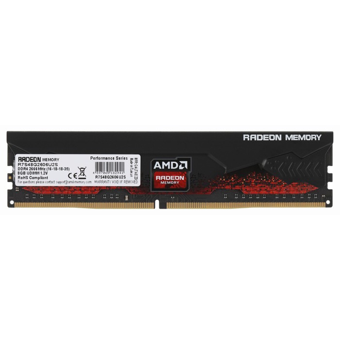 Память DDR4 8GB 2666MHz AMD R7S48G2606U2S Radeon R7 Performance Series RTL PC4-21300 CL16 D   106860 - фото 51608330