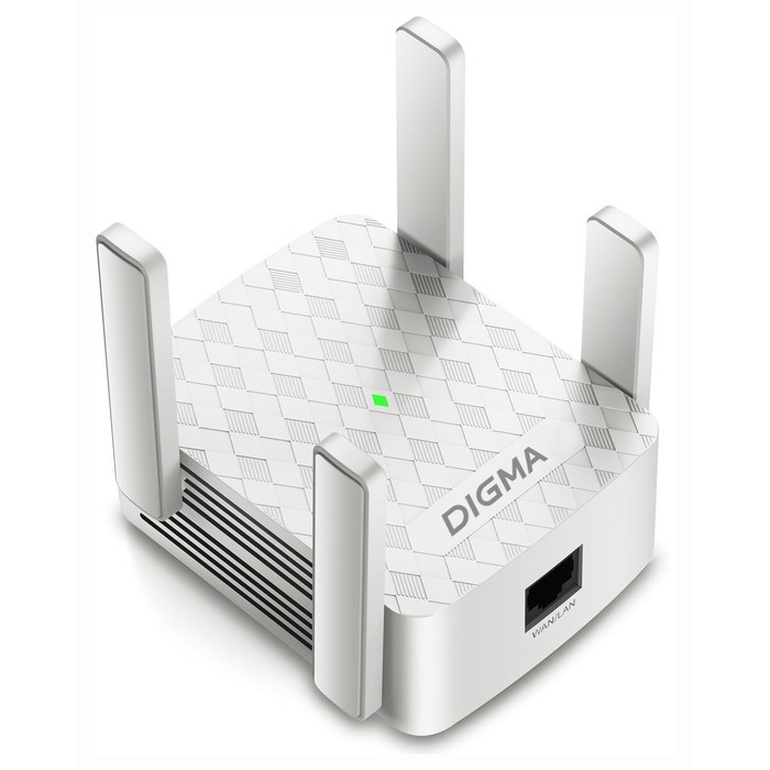 Повторитель беспроводного сигнала Digma D-WR310 (D-WR310V2), N300 Wi-Fi, белый - Фото 1