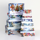 Набор подарочных новогодних коробок 10 в 1 «Новогодние каникулы», 32.5×20×12.5 - 12×7×4 см - Фото 3