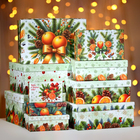 Набор подарочных новогодних коробок 10 в 1 «Мандариновое счастье», 32.5×20×12.5 - 12×7×4 см - Фото 2