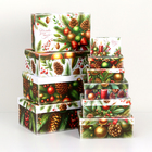 Набор подарочных новогодних коробок 10 в 1 «Ёлочные игрушки», 32.5×20×12.5 - 12×7×4 см - Фото 3