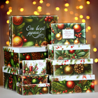 Набор подарочных новогодних коробок 10 в 1 «Ёлочные игрушки», 32.5×20×12.5 - 12×7×4 см - Фото 2