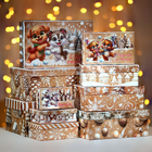 Набор подарочных новогодних коробок 10 в 1 «Зверята», 32.5×20×12.5 - 12×7×4 см - Фото 2