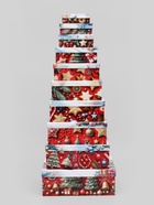 Набор подарочных новогодних коробок 10 в 1 «Дед мороз в санях», 32.5×20×12.5 - 12×7×4 см - Фото 2