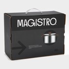 Набор кастрюль Magistro, 3 шт.: d=16/20/24 см, толщина 0.6 мм, штабелируемые, индукция, 304 AISI марка стали - Фото 12