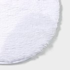 Коврик для ванной овальный Доляна «Пушистик», 38×59 см, цвет белый - Фото 2
