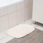 Коврик для ванной овальный Доляна «Пушистик», 38×59 см, цвет белый - Фото 7