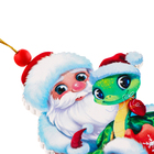 Ёлочная игрушка - подвеска деревянная «Дед Мороз и змея» - Фото 4