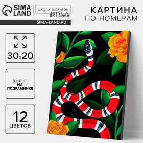 Картина по номерам на холсте с подрамником "Красная змея", 30*20 см