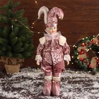 Новогодний шут "В блестящем костюме" двигается, 48х16 см, розовый - Фото 1