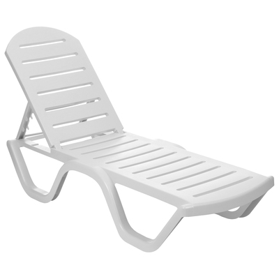 Шезлонг пластиковый, 198×62×32 см, белый