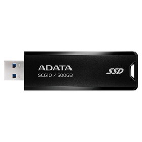 Накопитель SSD A-Data USB 3.1 500GB SC610-500G-CBK/RD SC610 1.8" черный