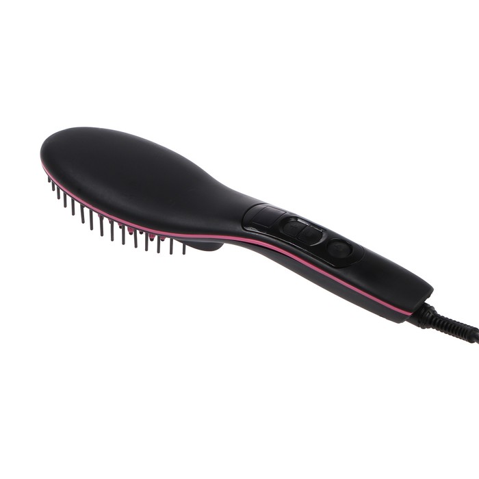 УЦЕНКА Расческа Luazon LR02, электрическая, 50 Вт, дисплей, регулировка температуры, 220 В, розовая - Фото 1