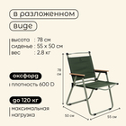 Кресло складное maclay, 55 х 50 х 78 см, до 120 кг, цвет зелёный - фото 12135372