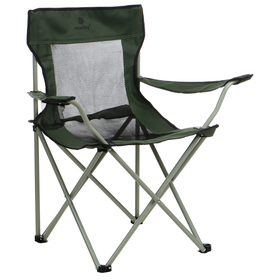 Кресло складное с подстаканником 48 х 48 х 76 см, до 100 кг, цвет зелёный