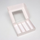 Коробка складная, под 4 эклера, белая, с окном, 20?15?5 см (комплект 2 шт) - фото 65427619