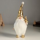 Сувенир полистоун "Дед Мороз в золотом колпаке, с ёлочкой" 11х9х25 см - Фото 1