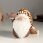 Подсвечник на 1 свечу «Фигурка: Дед Мороз в золотом колпаке с узорами», полистоун, 18×9.5×13 см - Фото 1