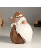 Подсвечник на 1 свечу «Фигурка: Дед Мороз в золотом колпаке с узорами», полистоун, 18×9.5×13 см - Фото 3