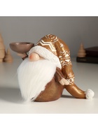 Подсвечник на 1 свечу «Фигурка: Дед Мороз в золотом колпаке с узорами», полистоун, 18×9.5×13 см - Фото 5