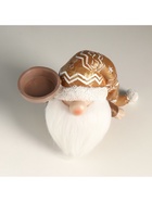 Подсвечник на 1 свечу «Фигурка: Дед Мороз в золотом колпаке с узорами», полистоун, 18×9.5×13 см - Фото 6