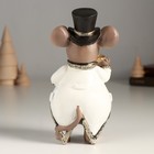 Фигурка полистоун «Мышонок в цилиндре и белом фраке», 8×8×16.5 см - Фото 3