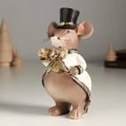 Фигурка полистоун «Мышонок в цилиндре и белом фраке», 8×8×16.5 см - Фото 4