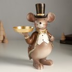 Подсвечник полистоун на 1 свечу «Мышонок в цилиндре и фраке», 17×10×23 см - Фото 1